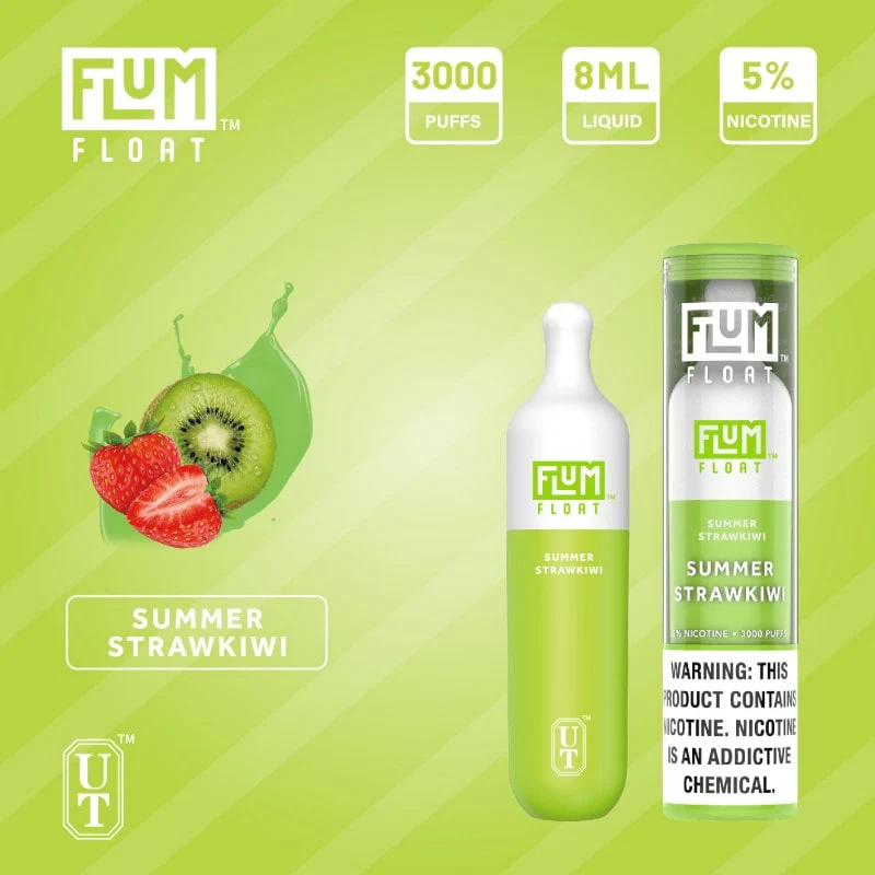 Experience the Ultimate Vaping Adventure with the Flum Float 3000 Puffs Summer Strawkiwi Device